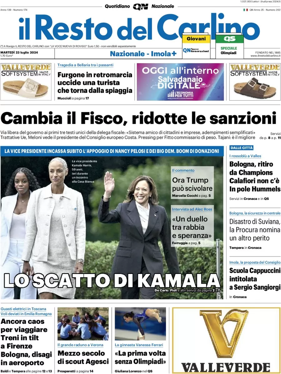 anteprima della prima pagina di il-resto-del-carlino del 23/07/2024