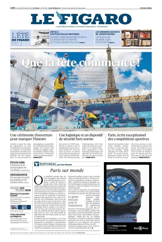 anteprima della prima pagina di Le Figaro