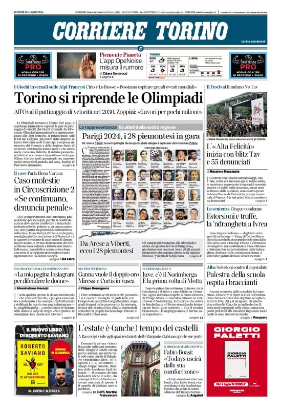 anteprima della prima pagina di Corriere Torino