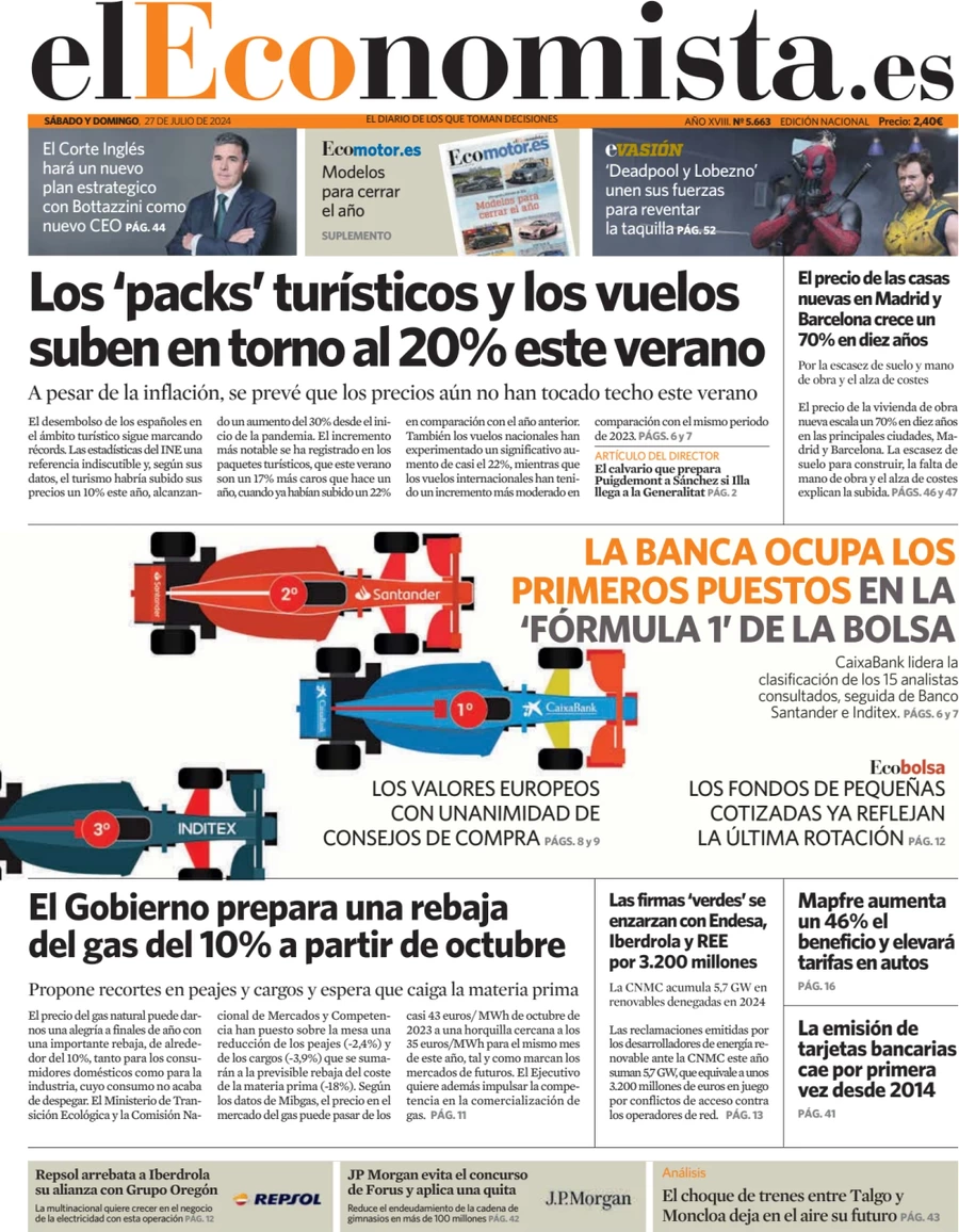 prima pagina - El Economista del 27/07/2024