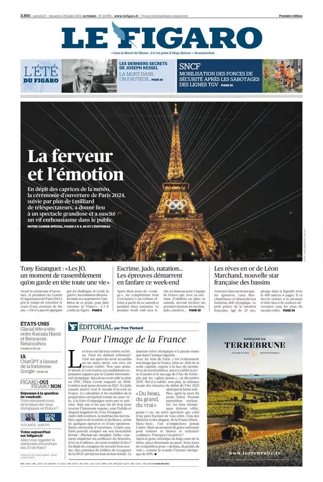 prima pagina - Le Figaro del 27/07/2024