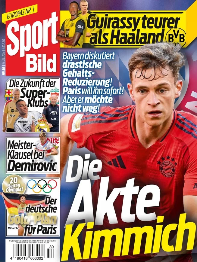 anteprima della prima pagina di sport-bild del 29/07/2024