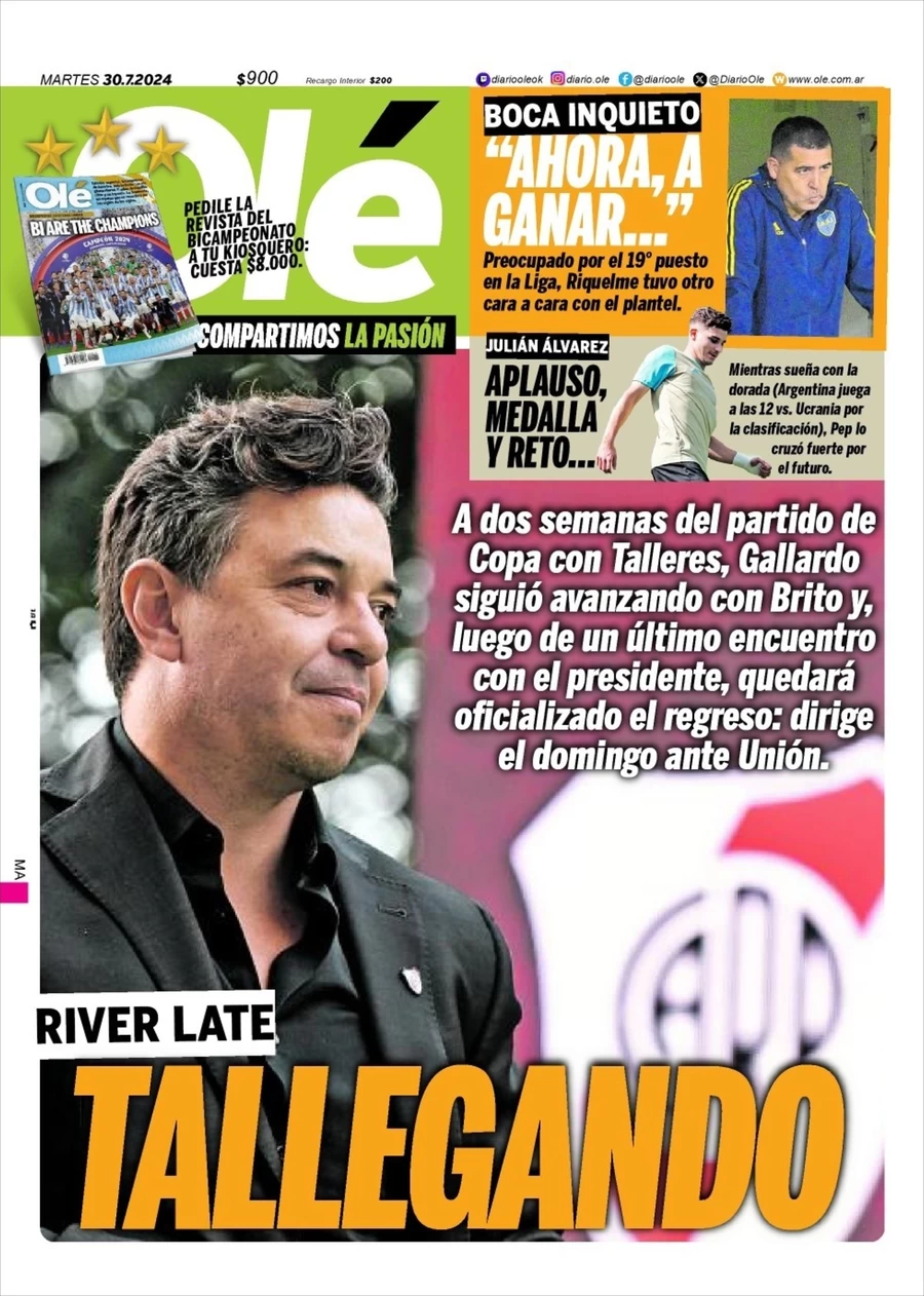 anteprima della prima pagina di ol del 30/07/2024