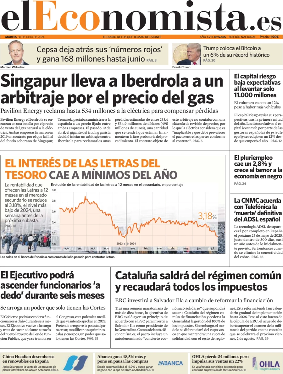 anteprima della prima pagina di el-economista del 30/07/2024