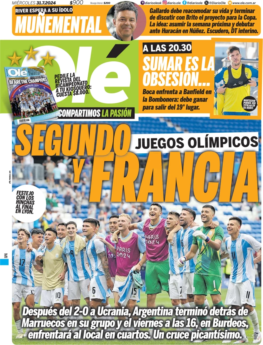 anteprima della prima pagina di ol del 31/07/2024
