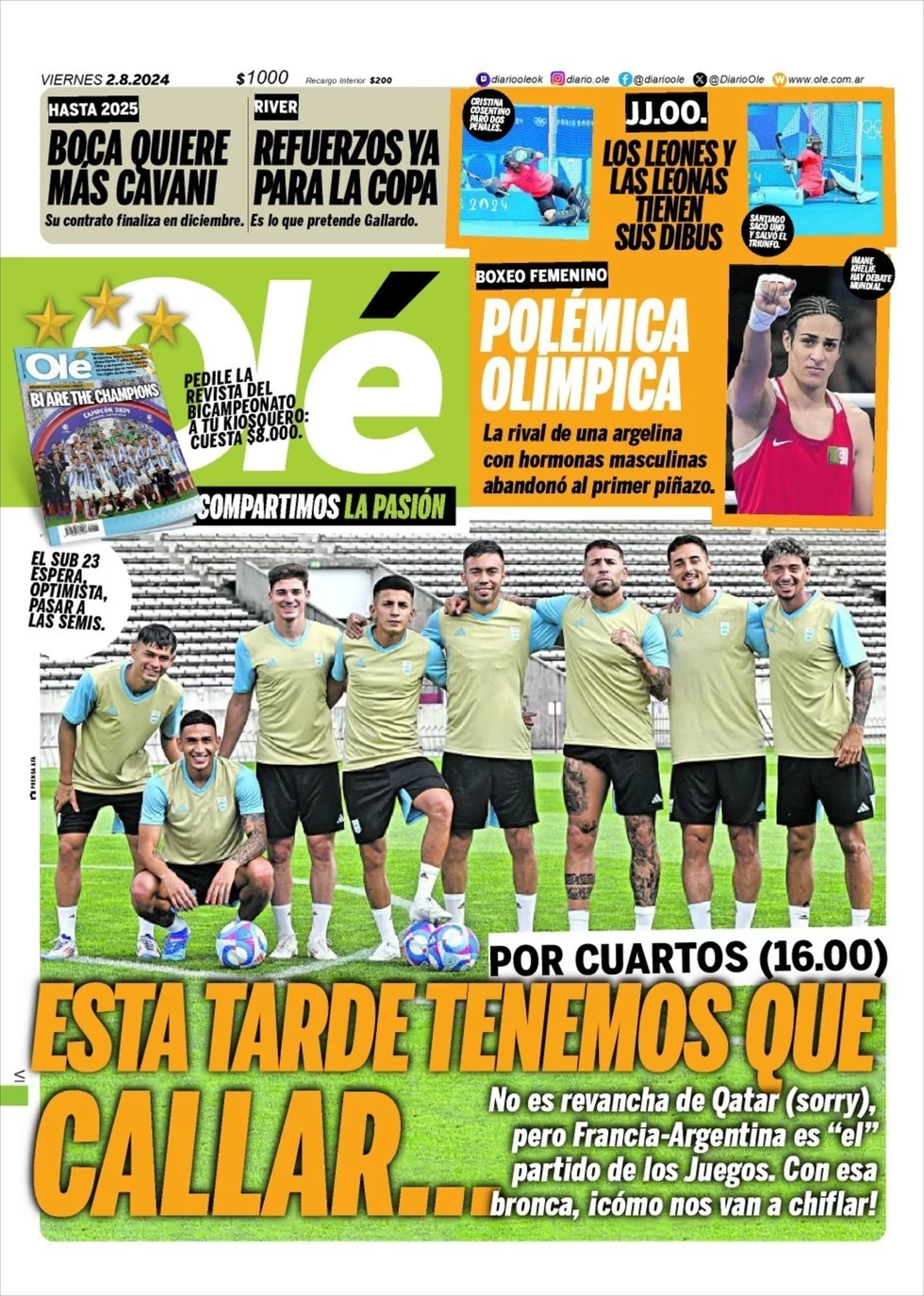 anteprima della prima pagina di ol del 02/08/2024