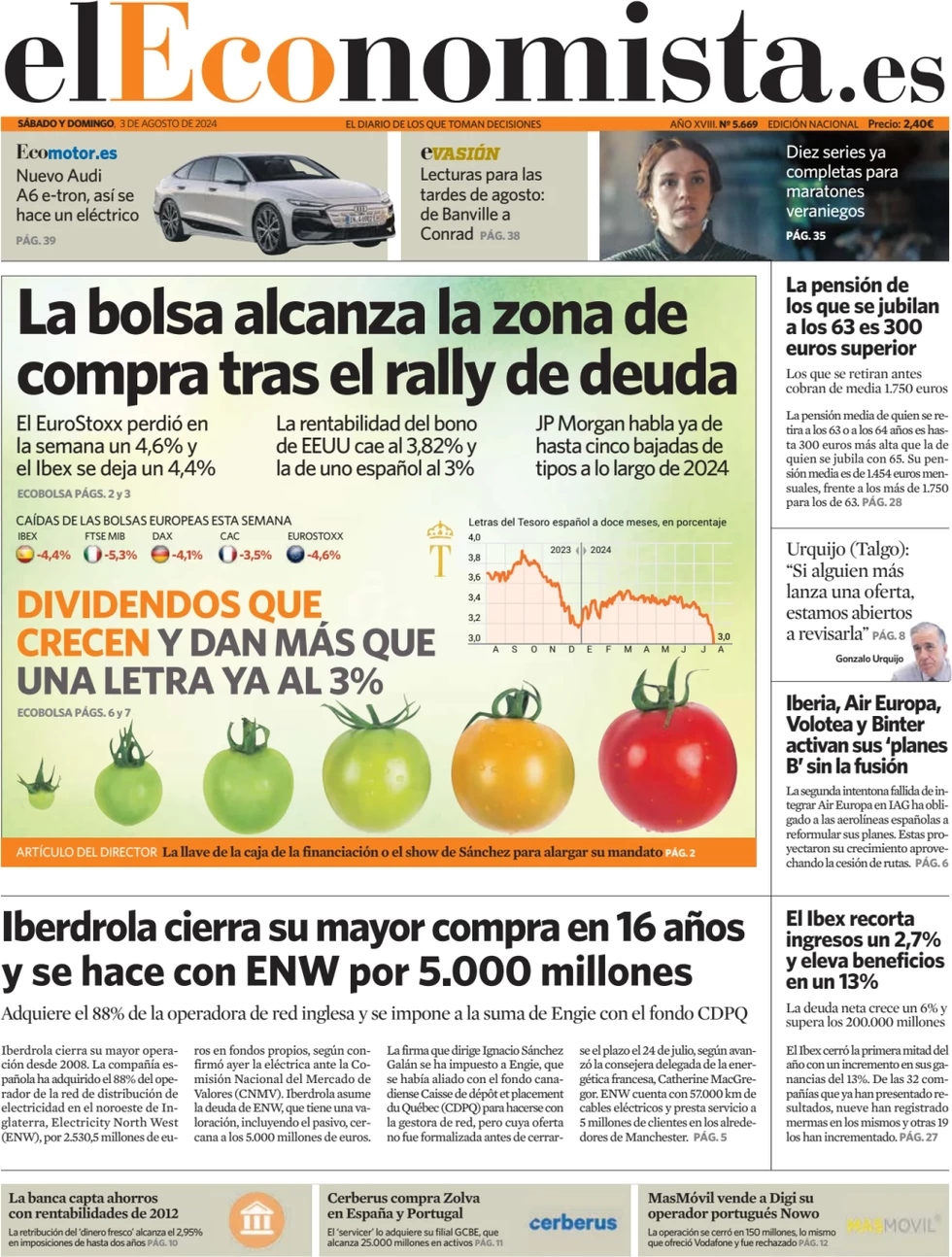 anteprima della prima pagina di el-economista del 03/08/2024