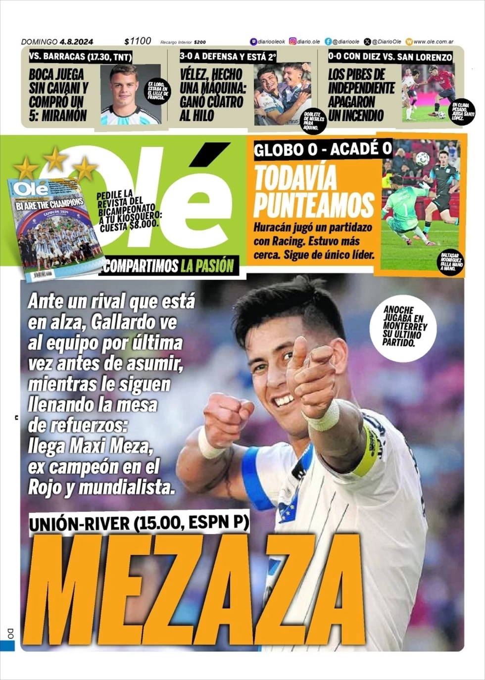 anteprima della prima pagina di ol del 04/08/2024