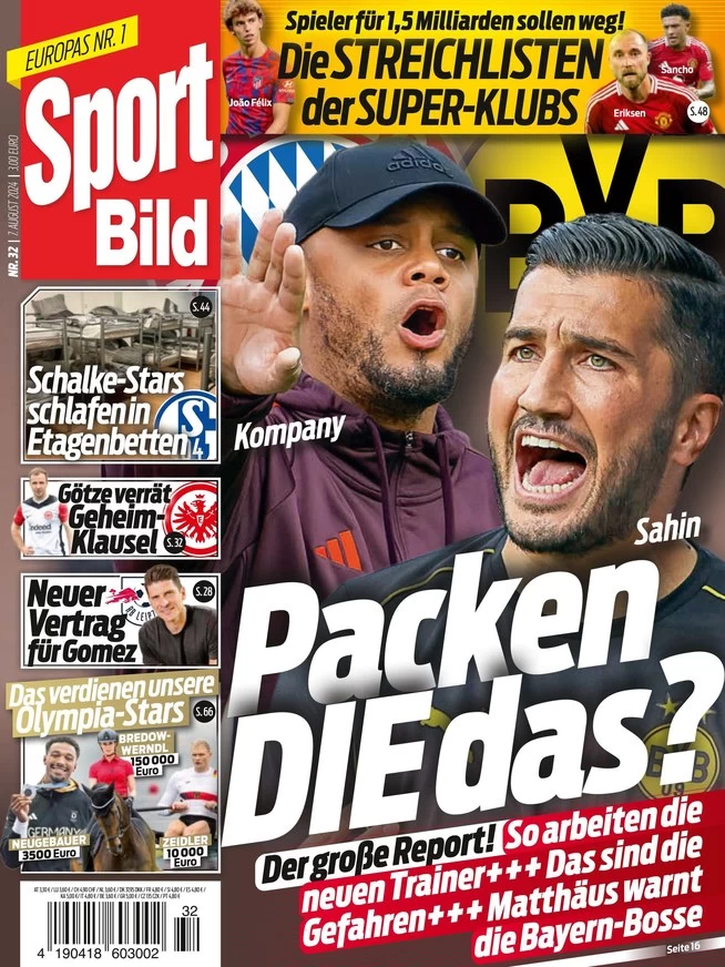 anteprima della prima pagina di sport-bild del 07/08/2024