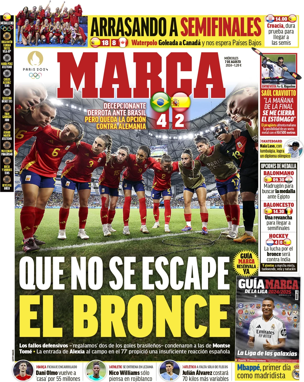 anteprima della prima pagina di marca del 07/08/2024
