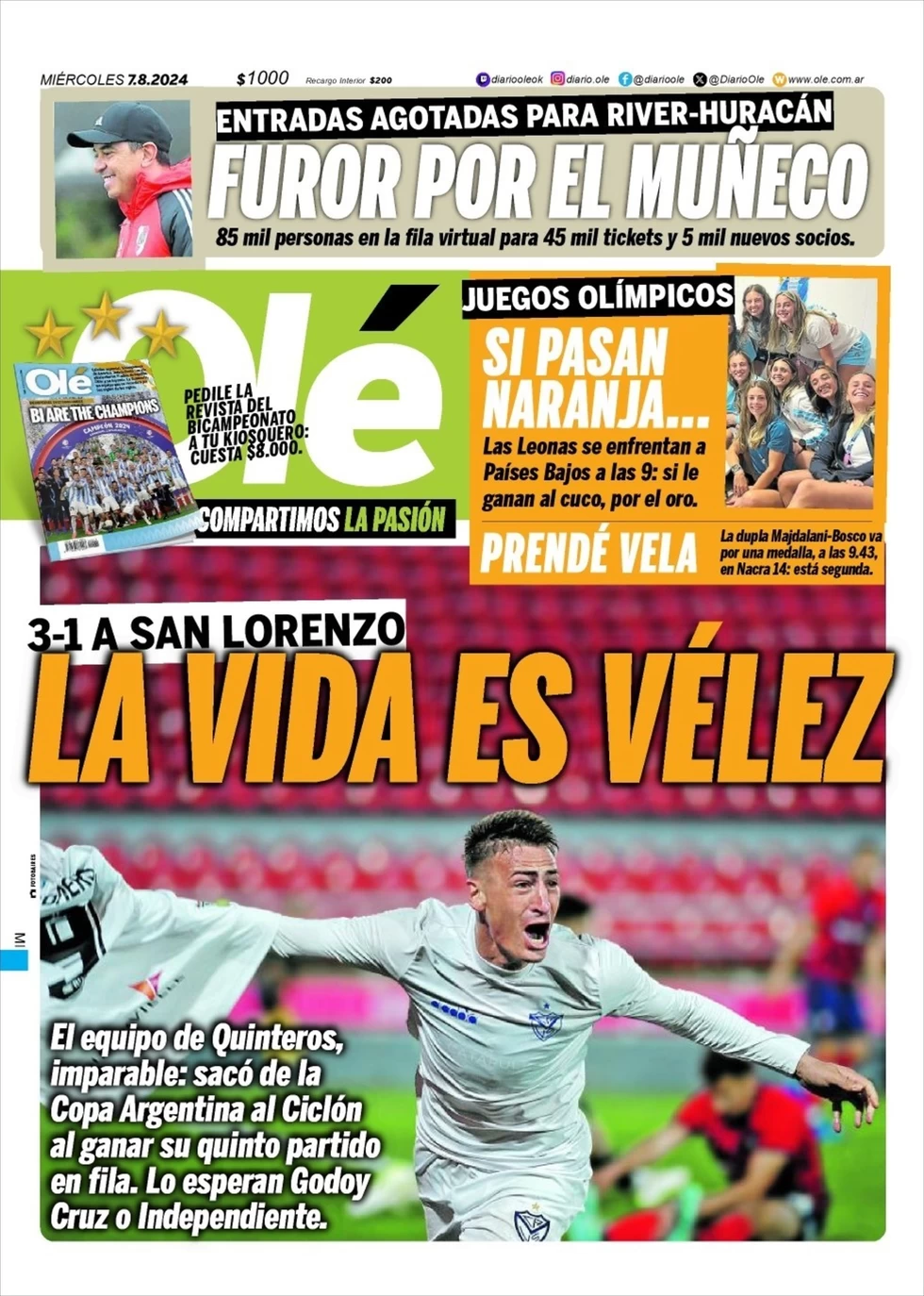 anteprima della prima pagina di ol del 07/08/2024