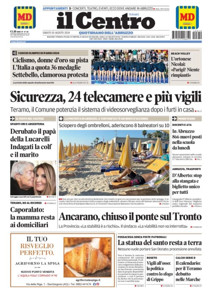 anteprima della prima pagina di il-centro-teramo del 10/08/2024