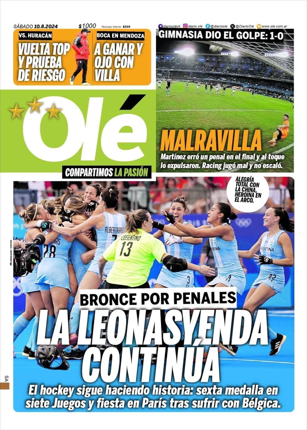 anteprima della prima pagina di ol del 10/08/2024