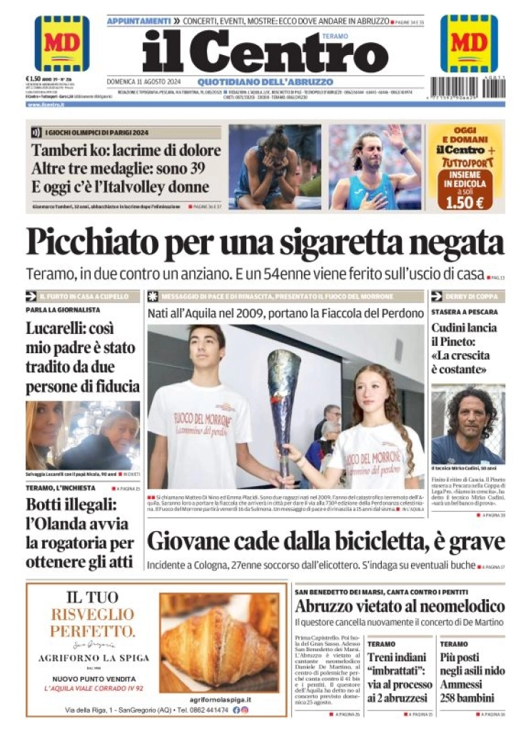 anteprima della prima pagina di il-centro-teramo del 11/08/2024