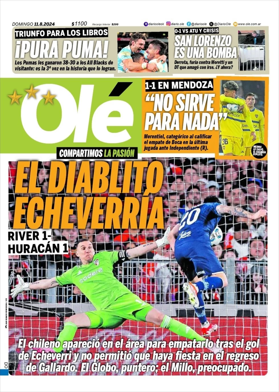 anteprima della prima pagina di ol del 11/08/2024