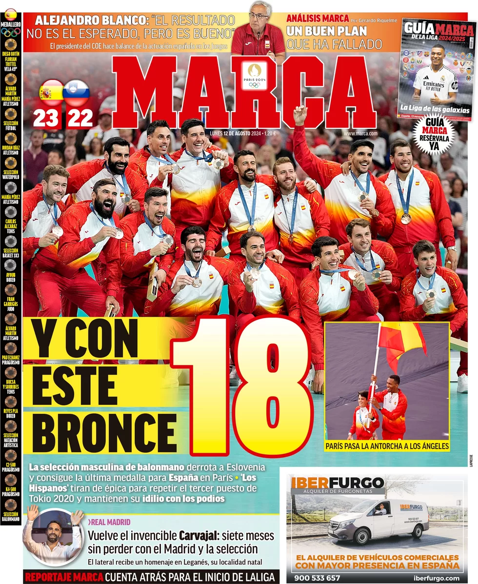 anteprima della prima pagina di marca del 12/08/2024