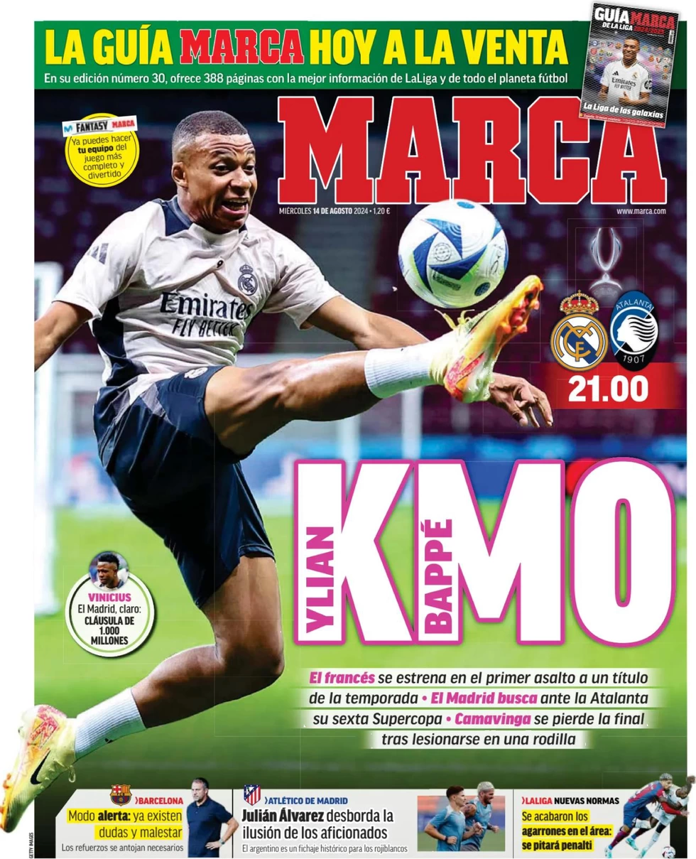 anteprima della prima pagina di marca del 14/08/2024