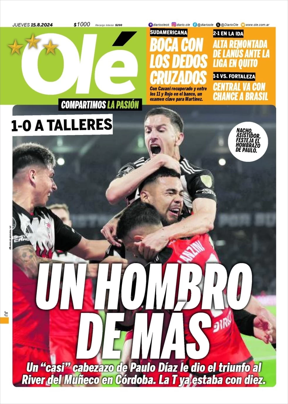 anteprima della prima pagina di ol del 15/08/2024