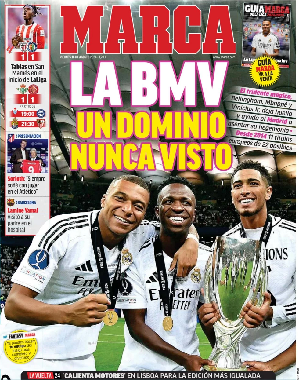 anteprima della prima pagina di marca del 16/08/2024