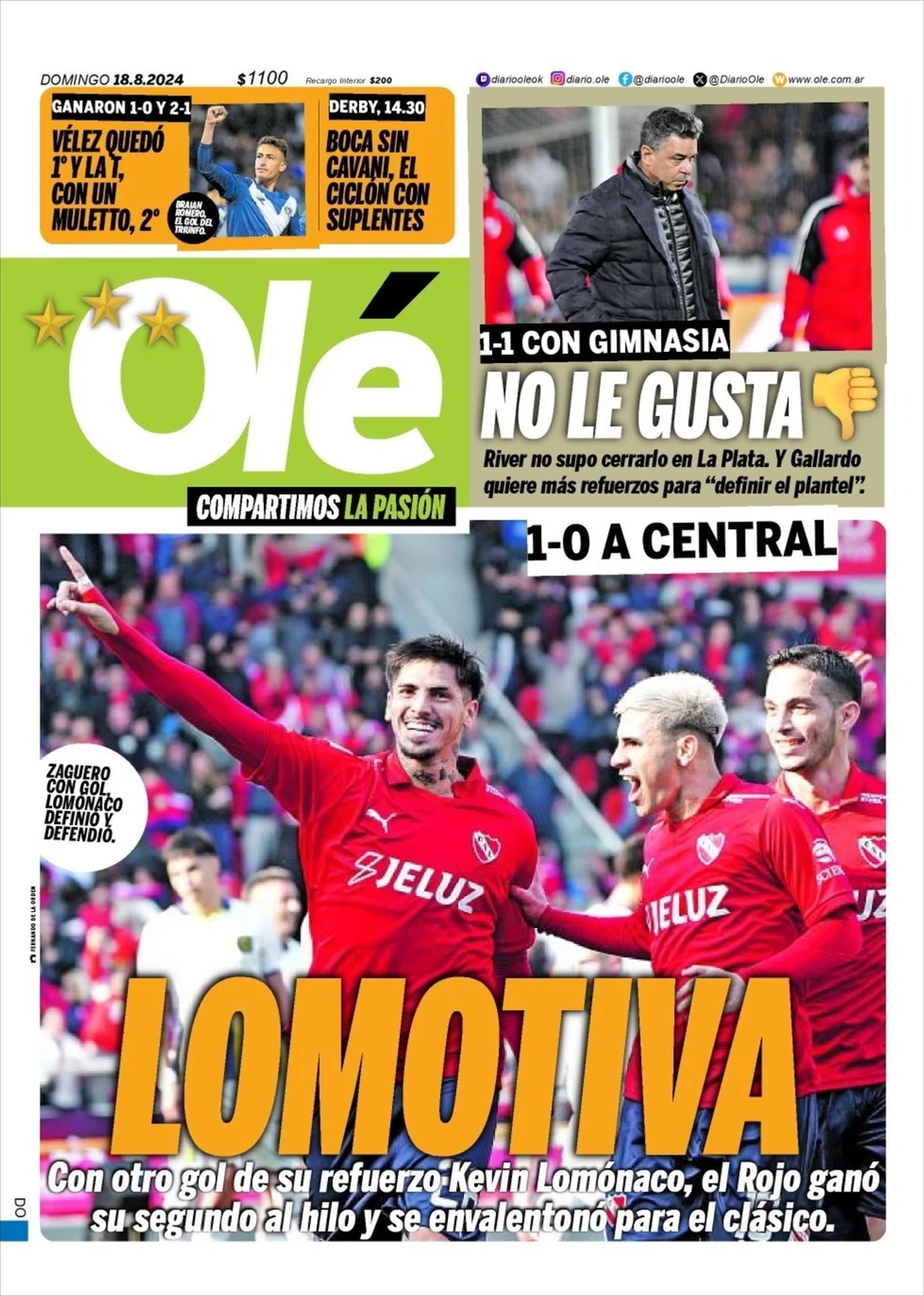 anteprima della prima pagina di ol del 18/08/2024