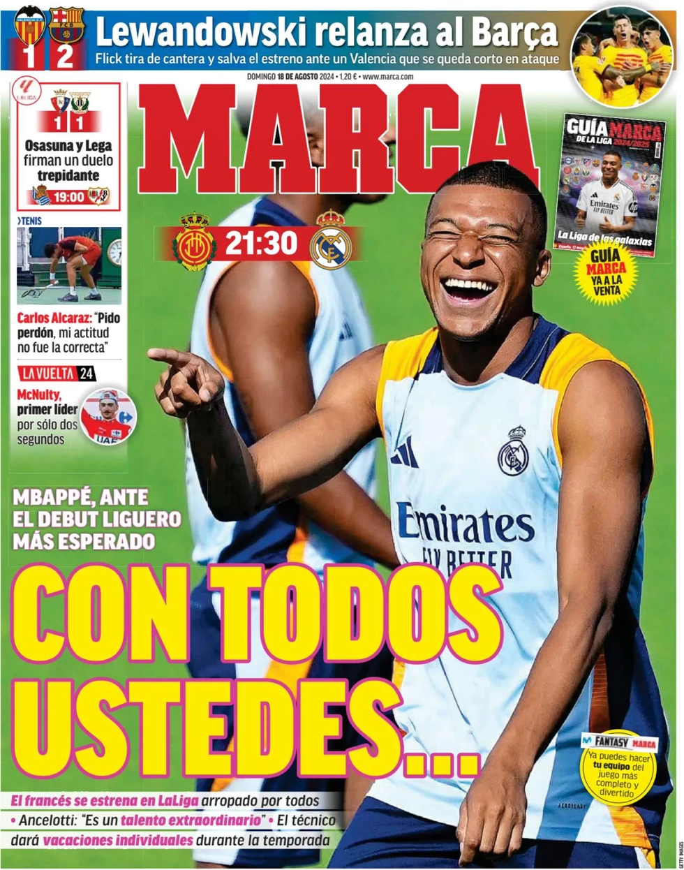 anteprima della prima pagina di marca del 18/08/2024
