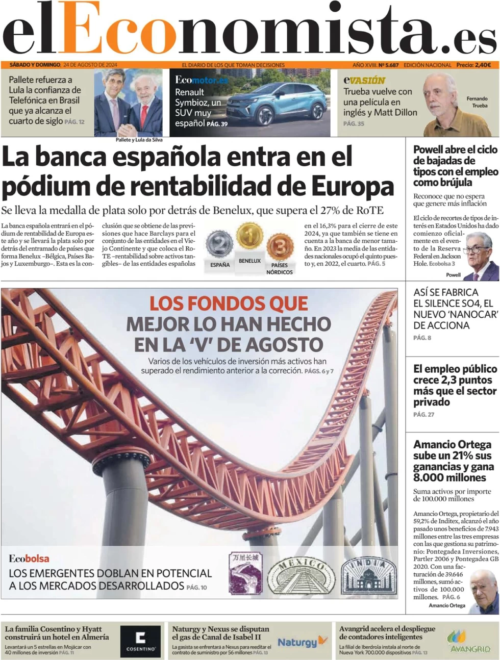 anteprima della prima pagina di el-economista del 24/08/2024