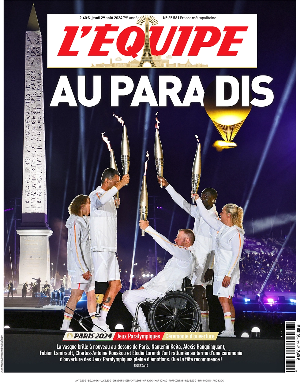 anteprima della prima pagina di lequipe del 29/08/2024