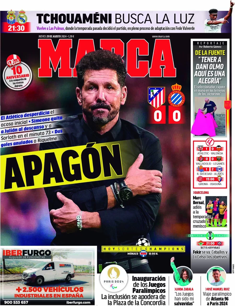 anteprima della prima pagina di marca del 29/08/2024