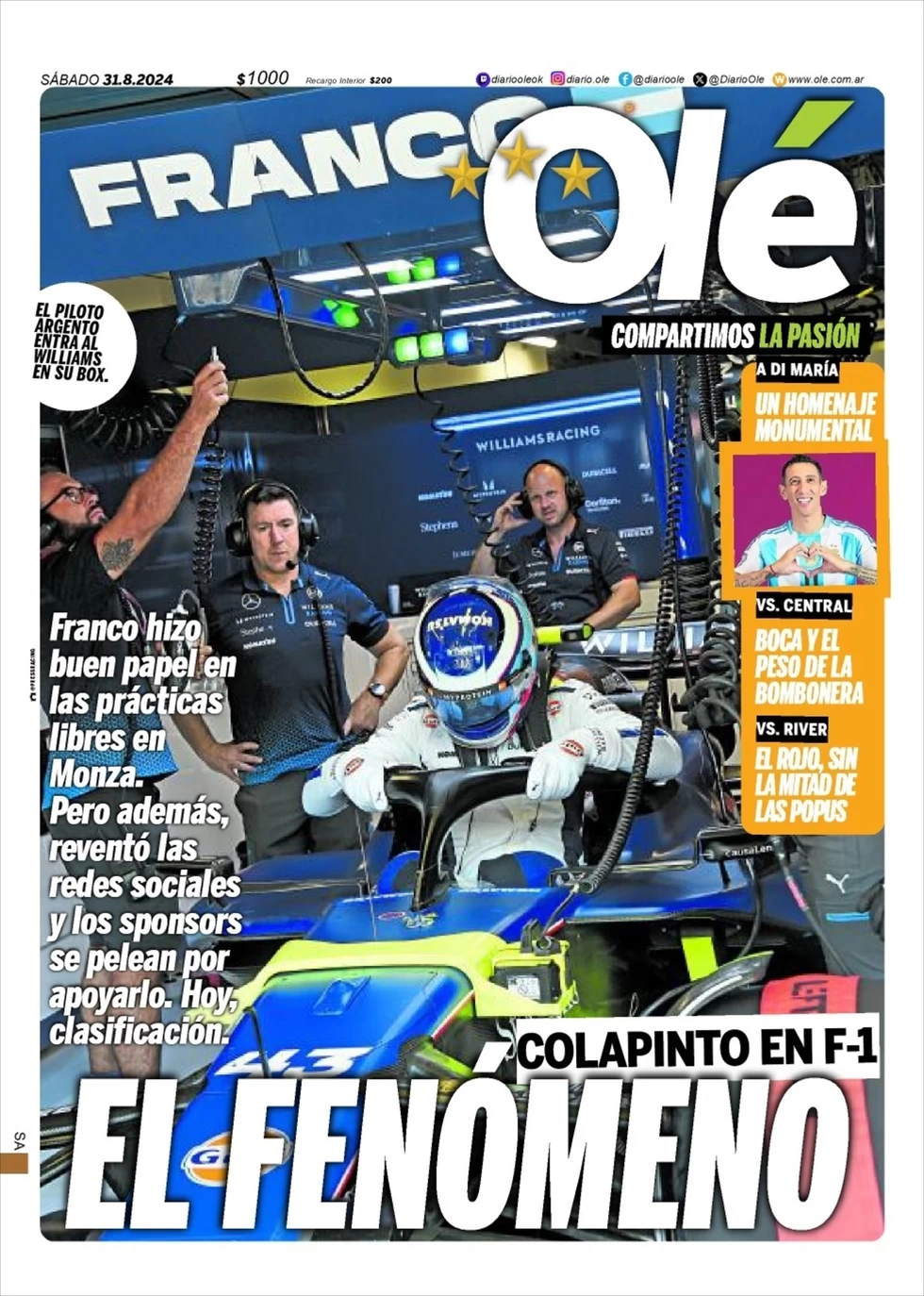 anteprima della prima pagina di ol del 31/08/2024