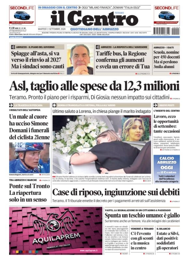 anteprima della prima pagina di il-centro-teramo del 03/09/2024