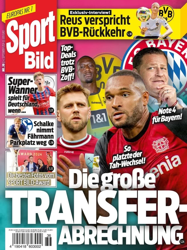 anteprima della prima pagina di sport-bild del 04/09/2024