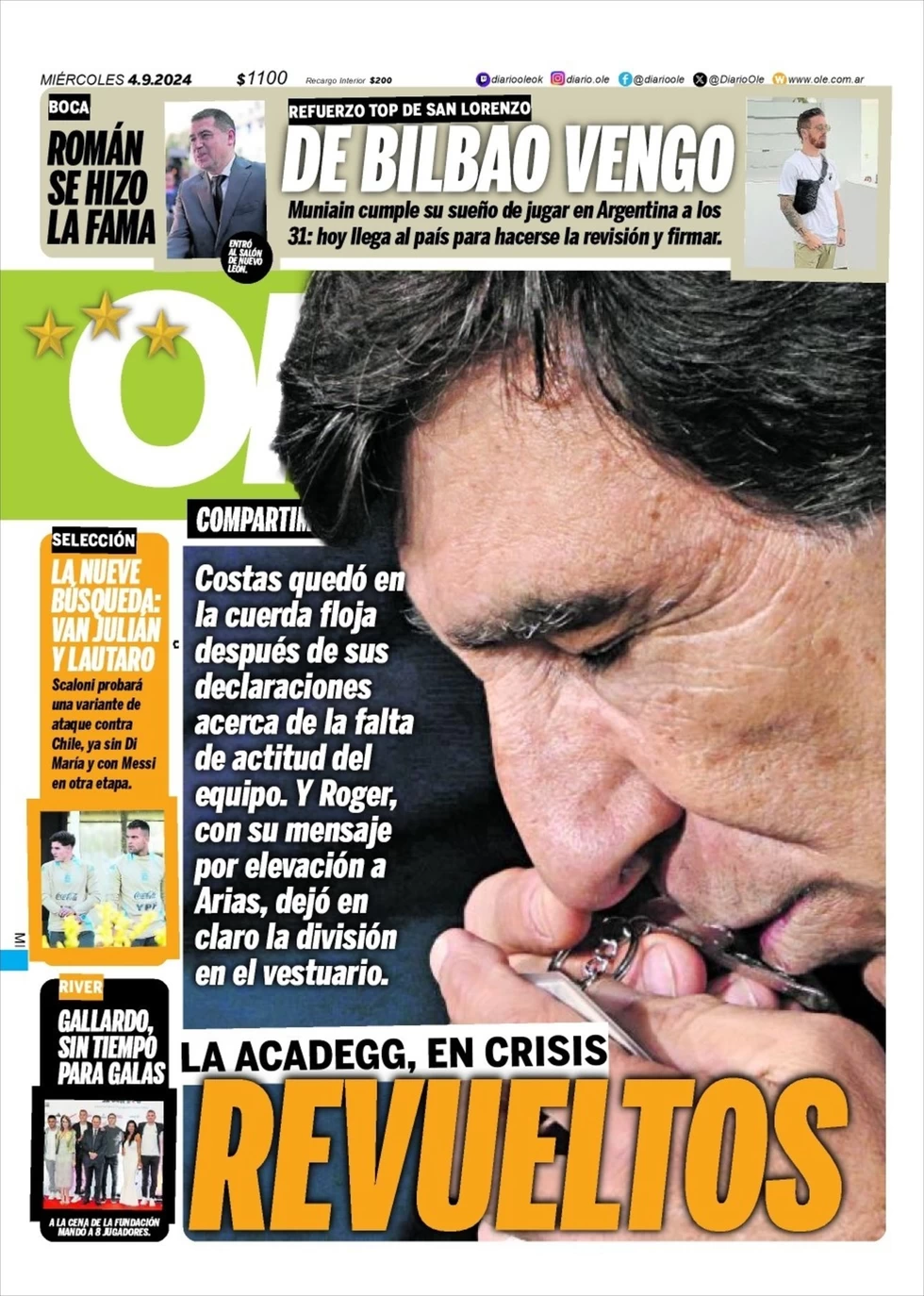 anteprima della prima pagina di ol del 04/09/2024