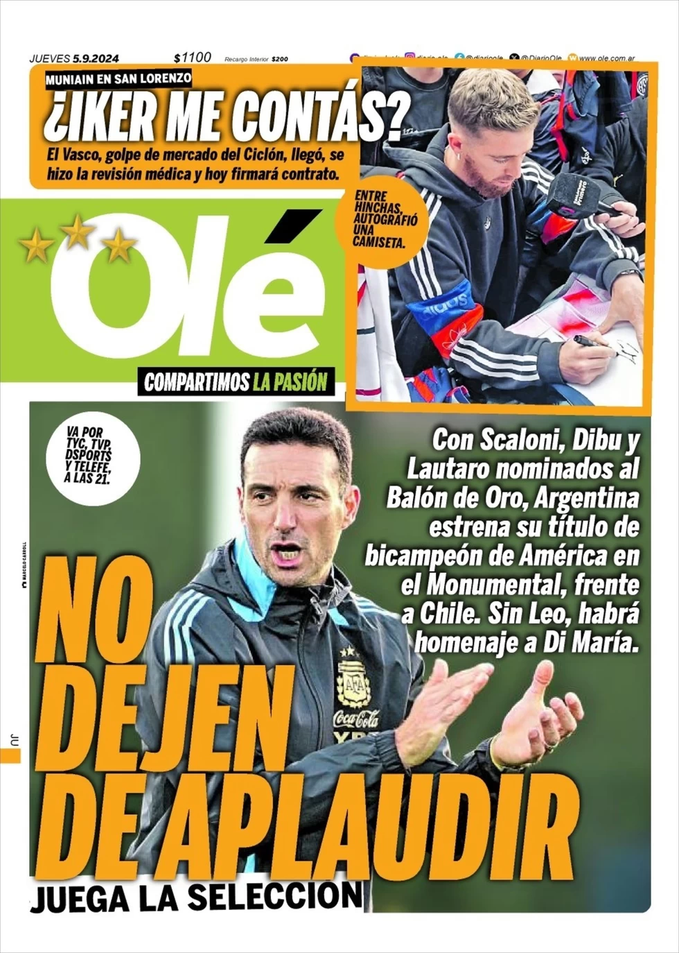 anteprima della prima pagina di ol del 05/09/2024