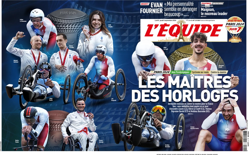anteprima della prima pagina di lequipe del 05/09/2024