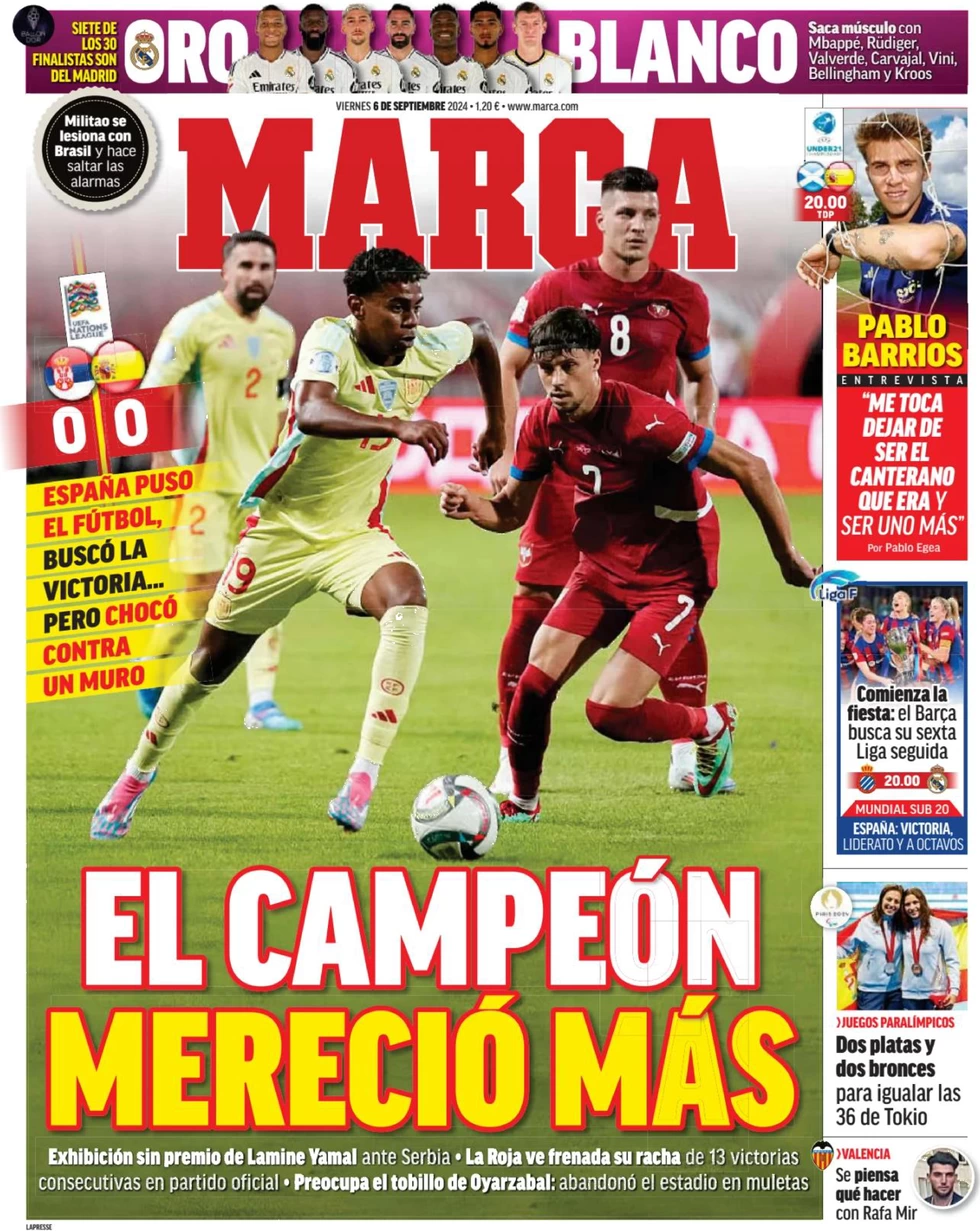 anteprima della prima pagina di marca del 06/09/2024