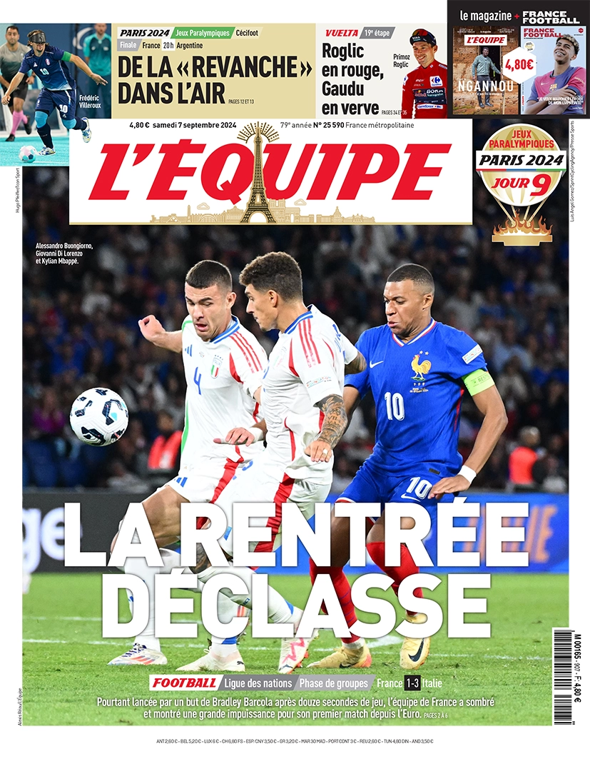 anteprima della prima pagina di L'Equipe