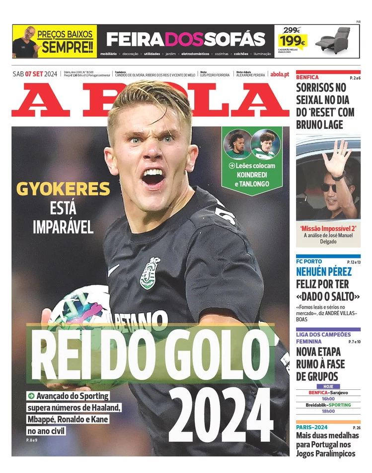 anteprima della prima pagina di A Bola