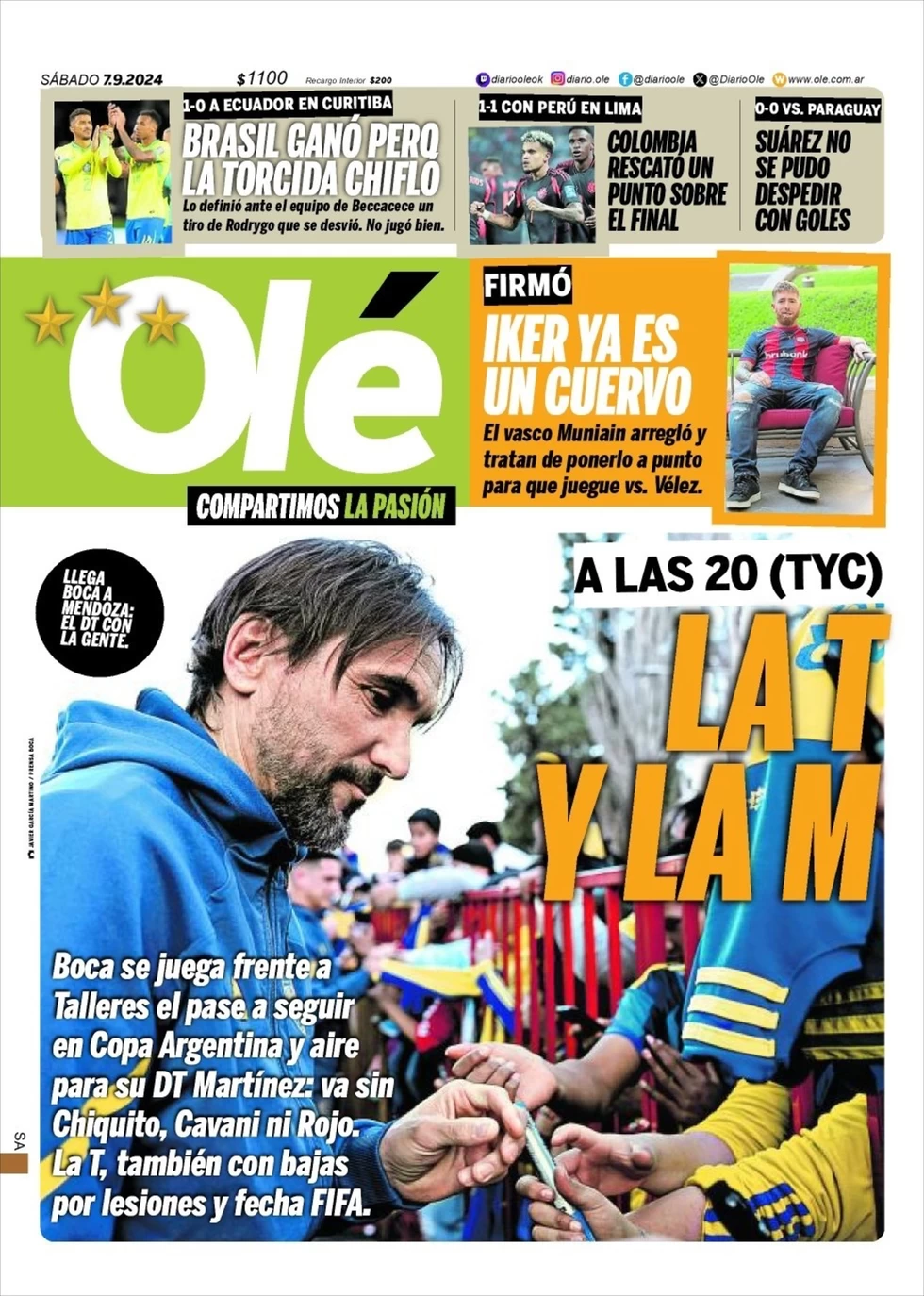 anteprima della prima pagina di Olé