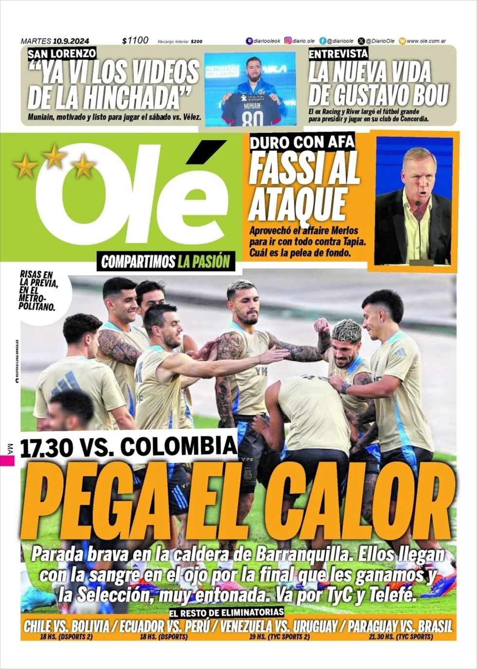 anteprima della prima pagina di ol del 10/09/2024