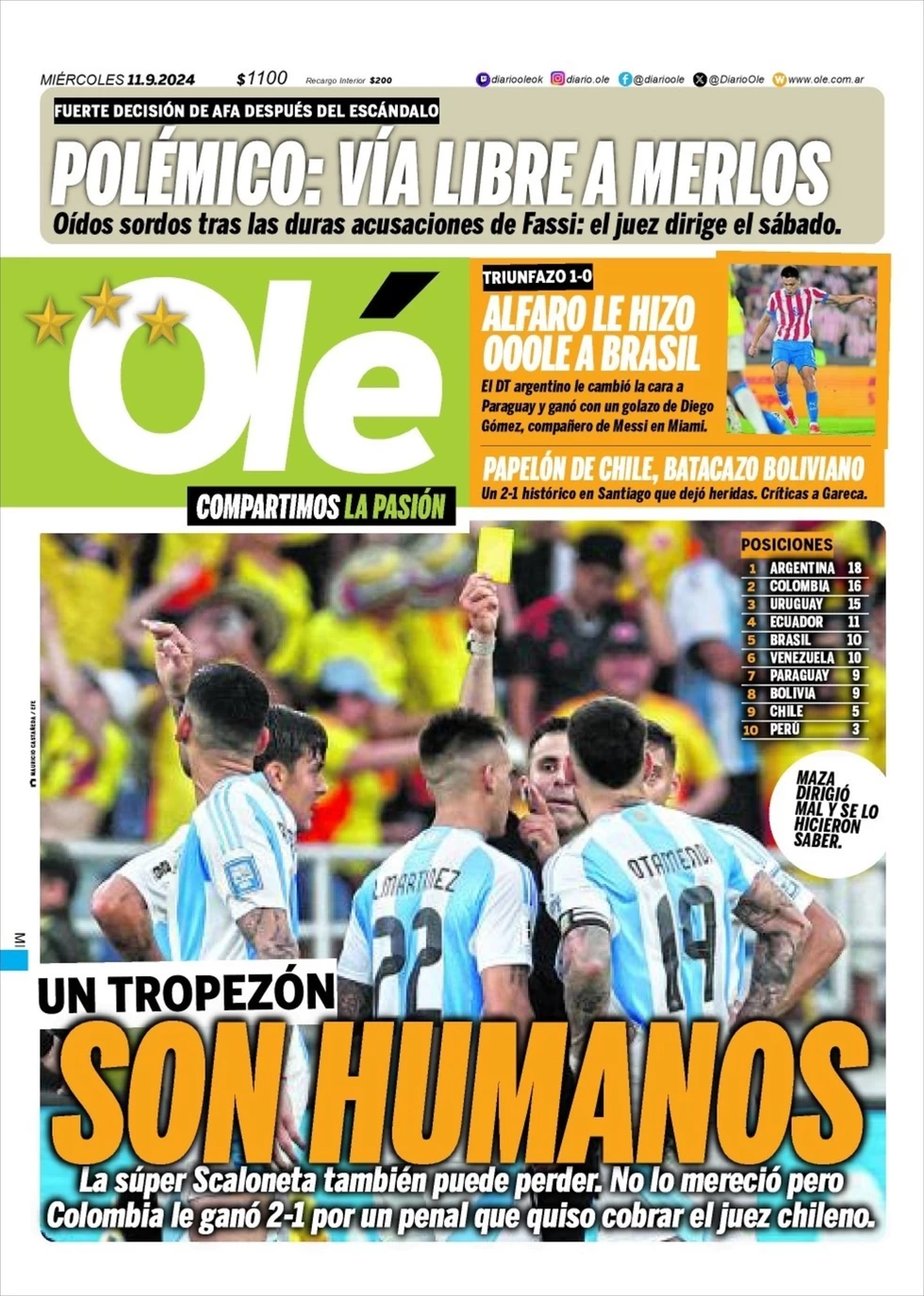 anteprima della prima pagina di ol del 11/09/2024