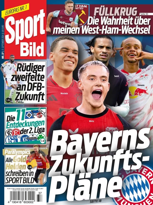 anteprima della prima pagina di sport-bild del 11/09/2024