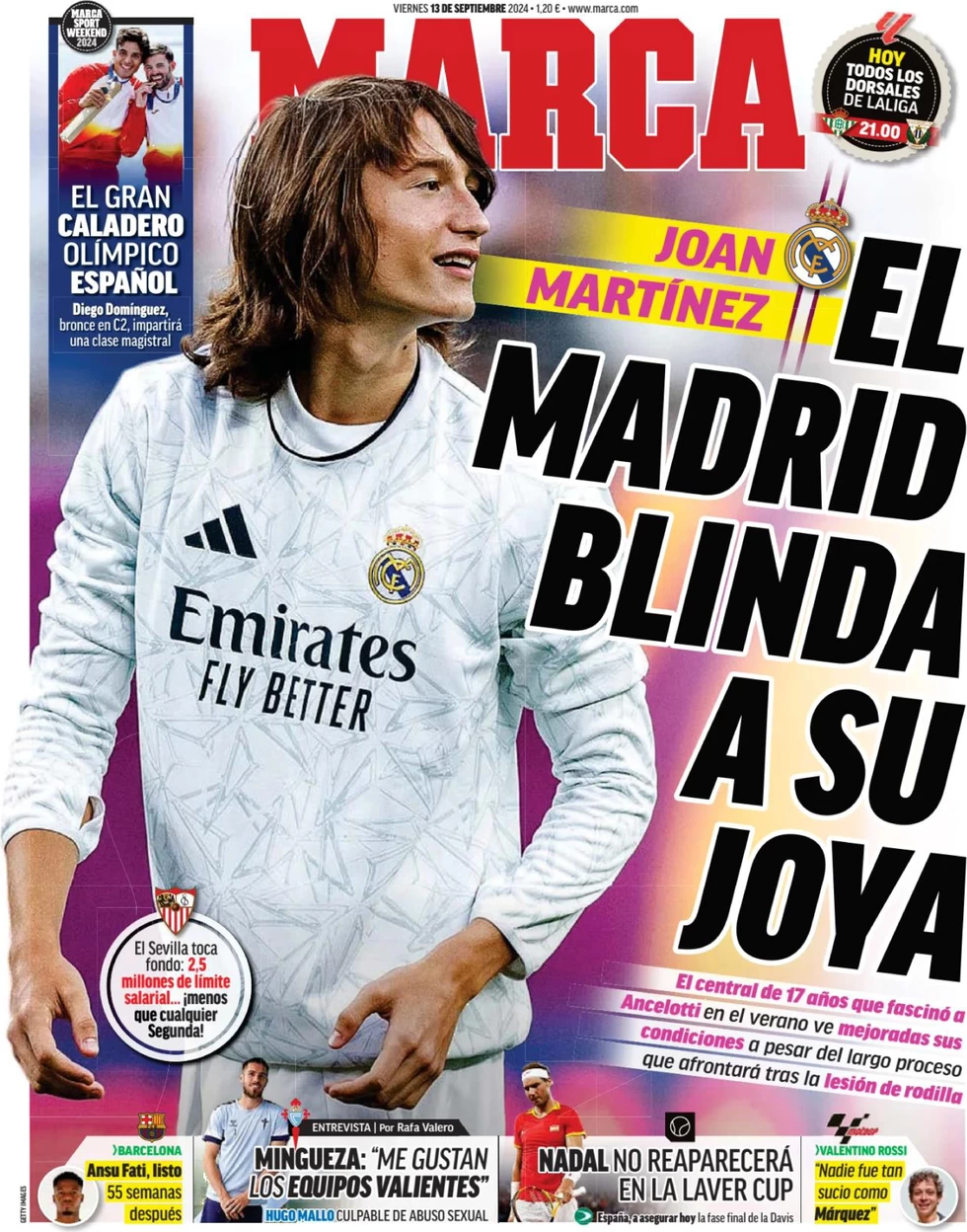 anteprima della prima pagina di marca del 13/09/2024