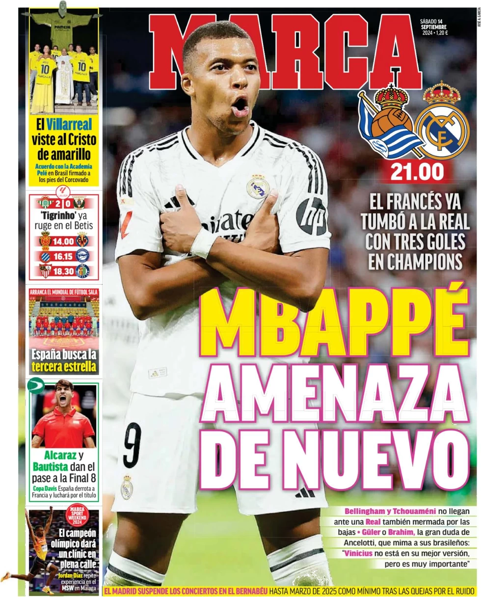 anteprima della prima pagina di marca del 14/09/2024