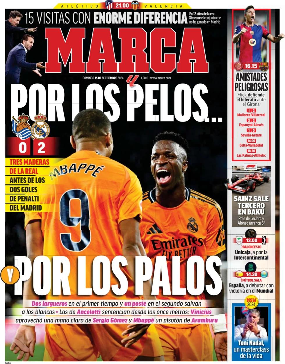 anteprima della prima pagina di marca del 15/09/2024