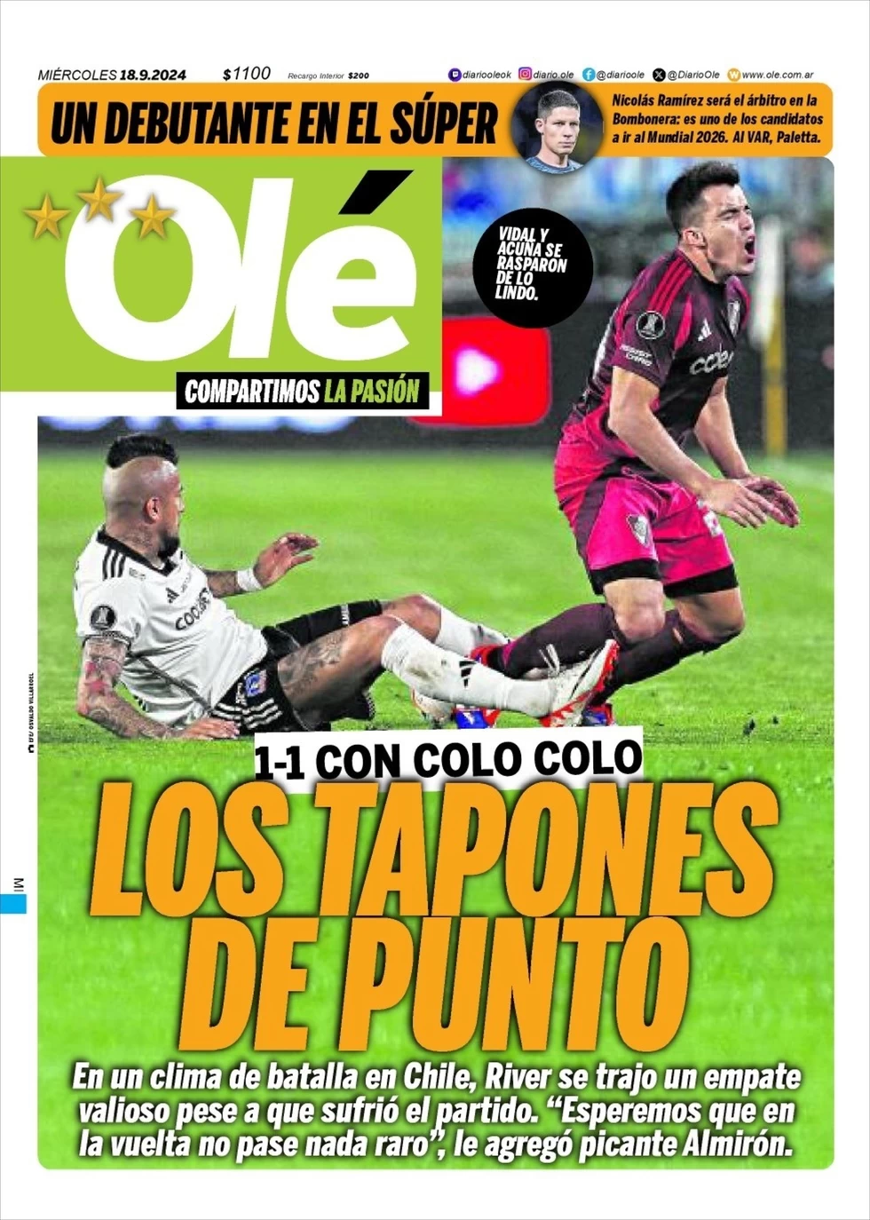 anteprima della prima pagina di ol del 18/09/2024