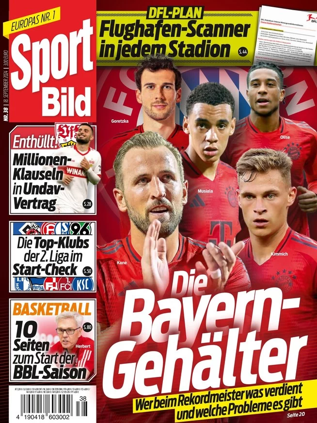 anteprima della prima pagina di sport-bild del 18/09/2024