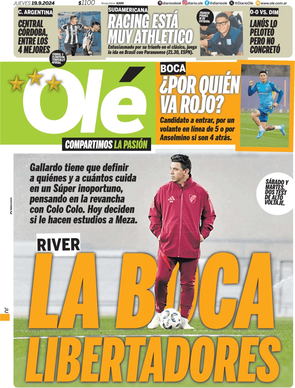 anteprima della prima pagina di ol del 19/09/2024