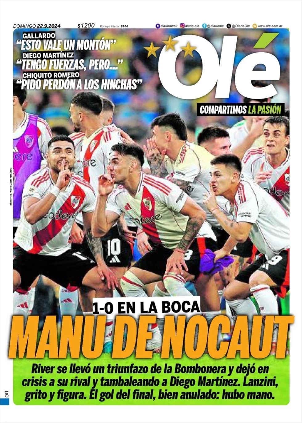 anteprima della prima pagina di ol del 22/09/2024