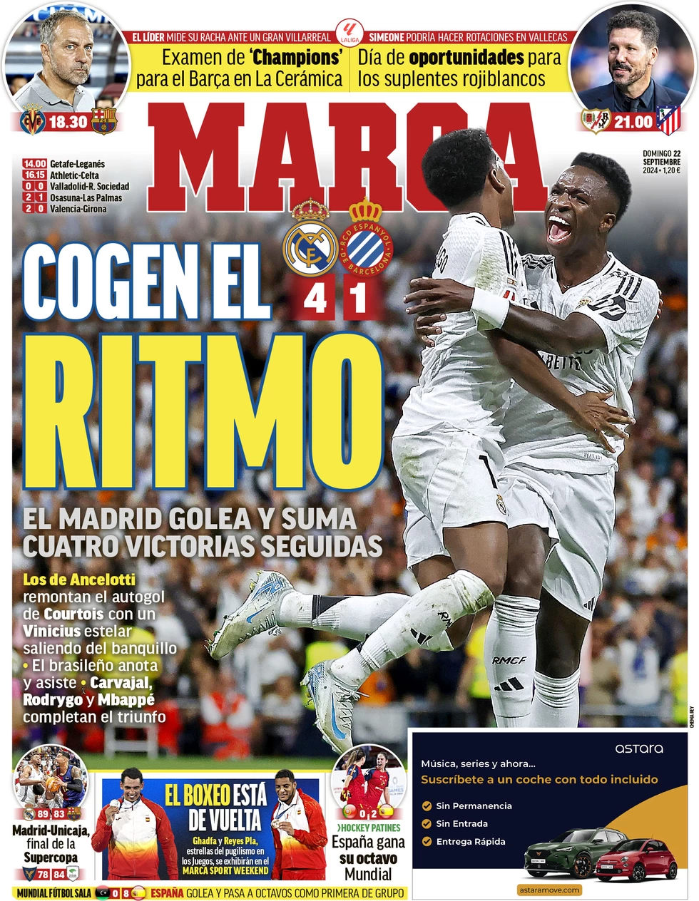 anteprima della prima pagina di marca del 22/09/2024