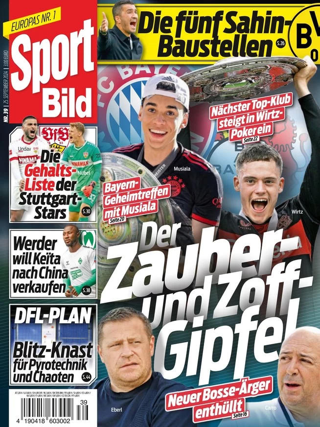 anteprima della prima pagina di sport-bild del 25/09/2024